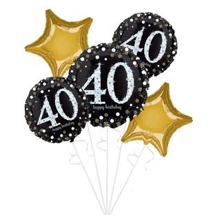 Sparkling Celebration 40th Birthday Foil Balloon Bouquet